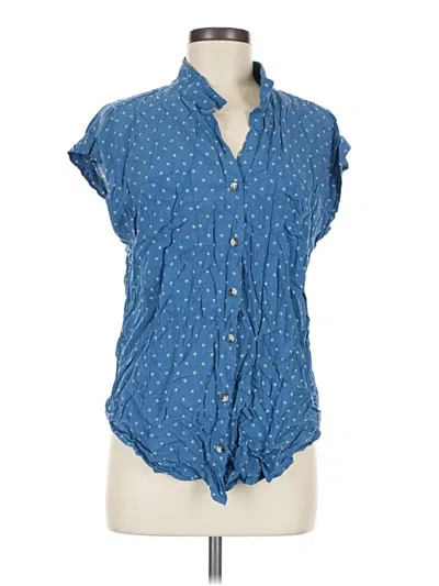 Pre-owned Jachs Girlfriend Short Sleeve Blouse In Blue