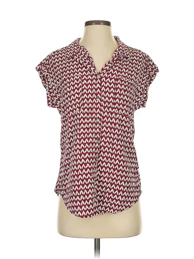 Pre-owned Jachs Girlfriend Short Sleeve Blouse In Burgundy