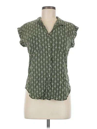 Pre-owned Jachs Girlfriend Short Sleeve Blouse In Green