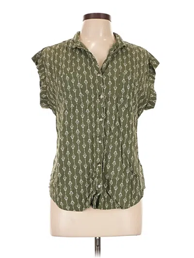 Pre-owned Jachs Girlfriend Short Sleeve Blouse In Green