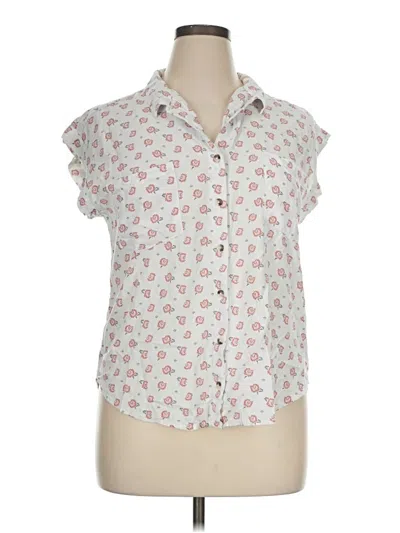 Pre-owned Jachs Girlfriend Short Sleeve Blouse In Ivory