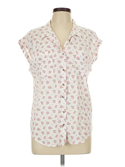 Pre-owned Jachs Girlfriend Short Sleeve Blouse In Ivory