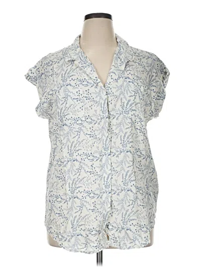 Pre-owned Jachs Girlfriend Short Sleeve Blouse In Ivory