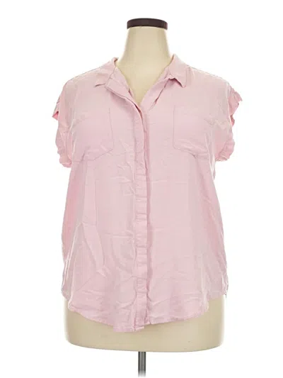 Pre-owned Jachs Girlfriend Short Sleeve Blouse In Pink
