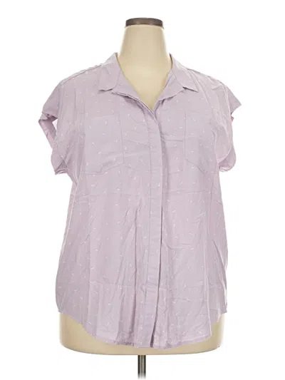 Pre-owned Jachs Girlfriend Short Sleeve Blouse In Purple