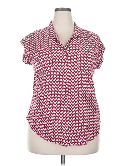 Pre-owned Jachs Girlfriend Short Sleeve Blouse In Red