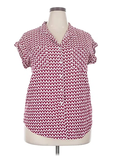 Pre-owned Jachs Girlfriend Short Sleeve Blouse In Red