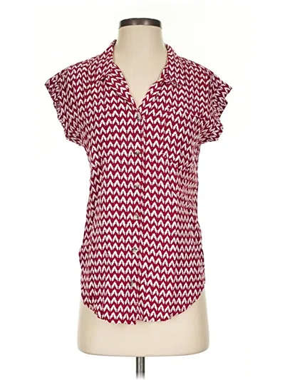 Pre-owned Jachs Girlfriend Short Sleeve Blouse In Red