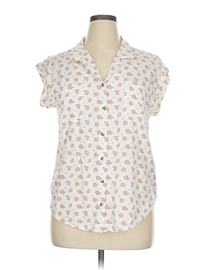 Pre-owned Jachs Girlfriend Short Sleeve Blouse In White