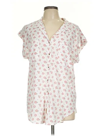 Pre-owned Jachs Girlfriend Short Sleeve Blouse In White