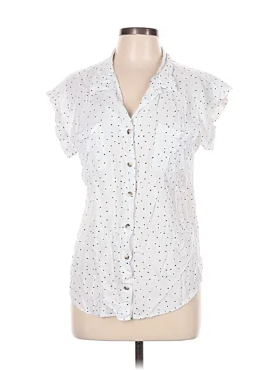 Pre-owned Jachs Girlfriend Short Sleeve Blouse In White