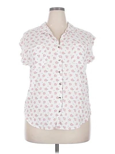 Pre-owned Jachs Girlfriend Short Sleeve Blouse In White