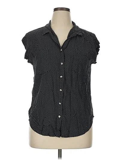 Pre-owned Jachs Girlfriend Short Sleeve Button Down Shirt In Black