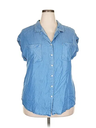 Pre-owned Jachs Girlfriend Short Sleeve Button Down Shirt In Blue