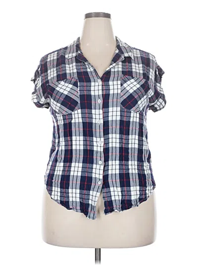 Pre-owned Jachs Girlfriend Short Sleeve Button Down Shirt In Blue