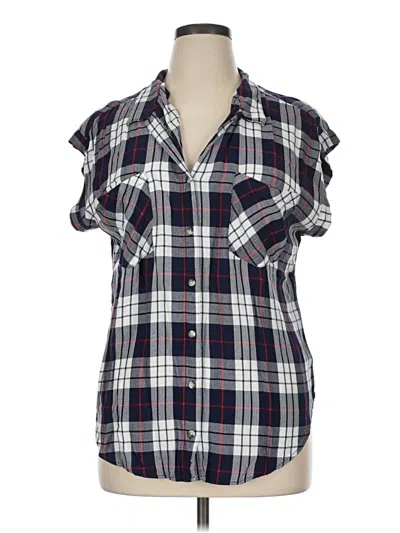 Pre-owned Jachs Girlfriend Short Sleeve Button Down Shirt In Blue