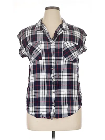 Pre-owned Jachs Girlfriend Short Sleeve Button Down Shirt In Blue
