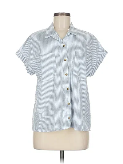 Pre-owned Jachs Girlfriend Short Sleeve Button Down Shirt In White