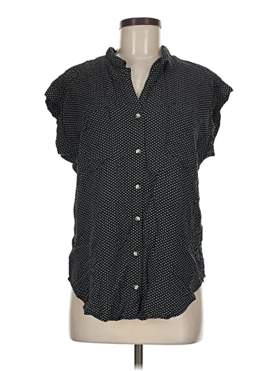 Pre-owned Jachs Girlfriend Sleeveless Button Down Shirt In Black