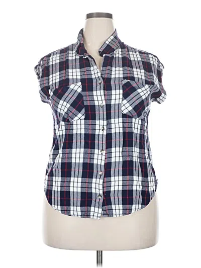 Pre-owned Jachs Girlfriend Sleeveless Button Down Shirt In Blue