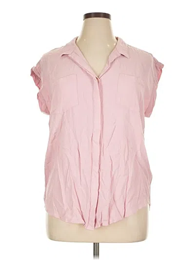 Pre-owned Jachs Girlfriend Sleeveless Button Down Shirt In Pink