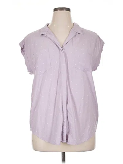 Pre-owned Jachs Girlfriend Sleeveless Button Down Shirt In Purple