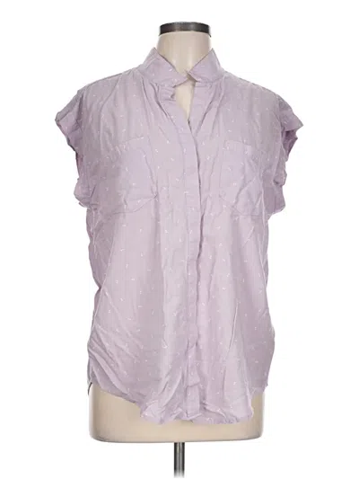 Pre-owned Jachs Girlfriend Sleeveless Button Down Shirt In Purple