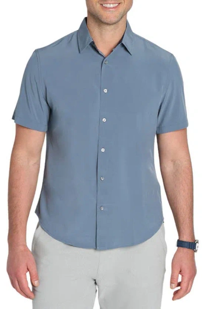Jachs Gravityless Short Sleeve Button-up Shirt In Blue