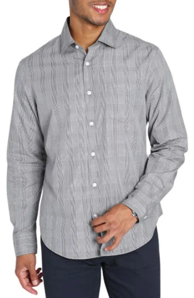 Jachs Hayati Glen Plaid Cotton Button-up Shirt In Blue