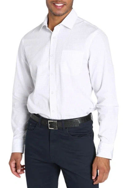 Jachs Hayati Grid Button-up Shirt In White Hayati