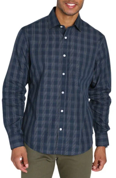 Jachs Hayati Plaid Button-up Shirt In Blue