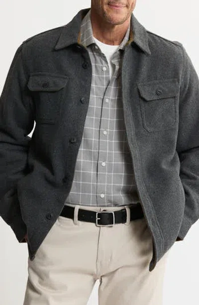 Jachs Herringbone Knit Shirt Jacket In Gray