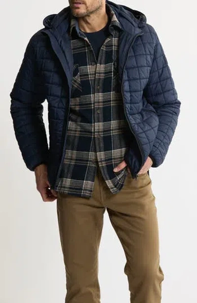 Jachs Hooded Quilted Puffer Jacket In Blue