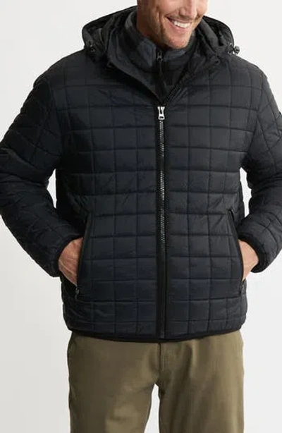 Jachs Hooded Quilted Puffer Jacket In Blue