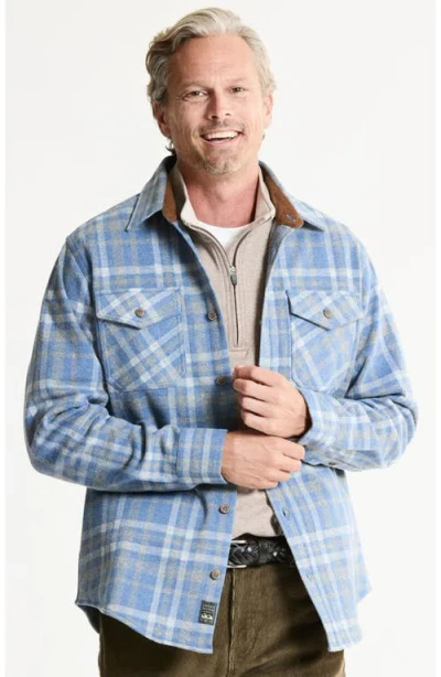 Jachs Knit Flannel Button-up Shirt In Blue