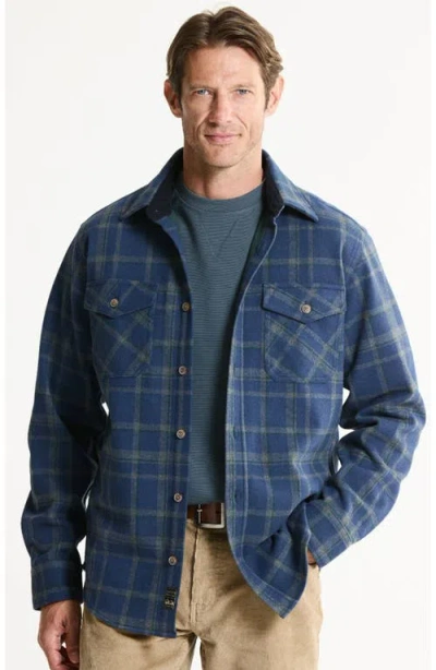 Jachs Knit Flannel Button-up Shirt In Blue