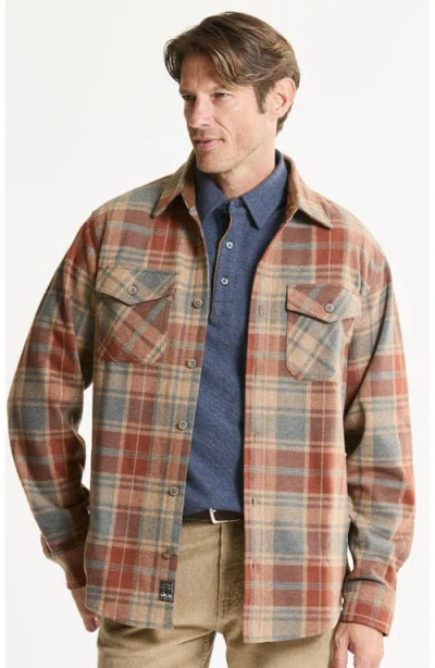 Jachs Knit Flannel Button-up Shirt In Brown