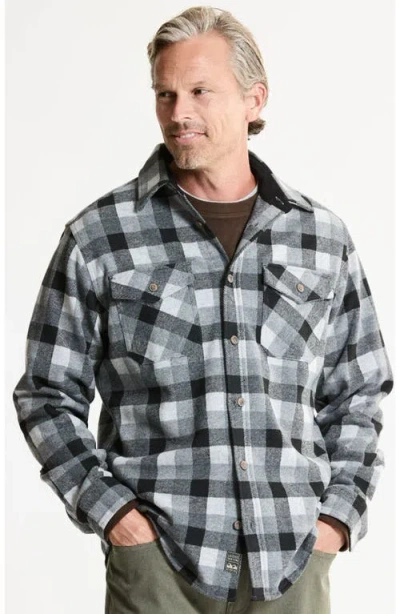 Jachs Knit Flannel Button-up Shirt In Gray