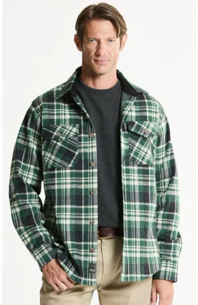 Jachs Knit Flannel Button-up Shirt In Green