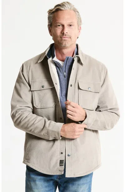 Jachs Lined Corduroy Overshirt In Stone