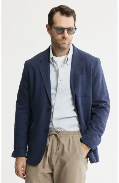 Jachs Linen Blend Blazer In Blue