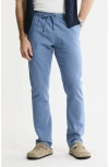 Jachs Linen Blend Drawstring Pants In Blue
