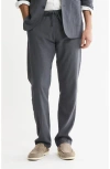 Jachs Linen Blend Drawstring Pants In Gray