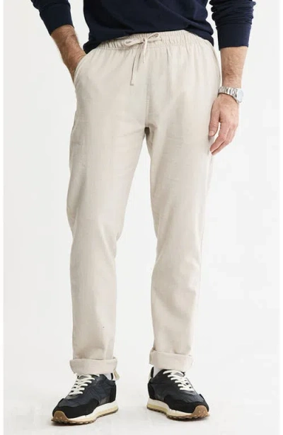 Jachs Linen Blend Drawstring Pants In Gray