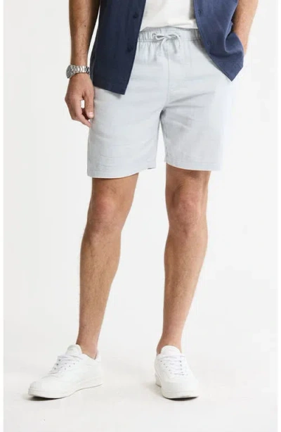 Jachs Linen Blend Drawstring Shorts In Gray