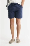 Jachs Linen Blend Drawstring Shorts In Multi