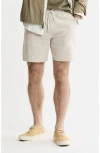 Jachs Linen Blend Drawstring Shorts In Neutral