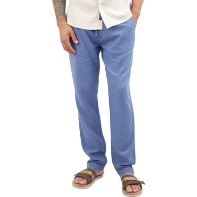 Jachs Linen Blend Pull-on Pants In Blue