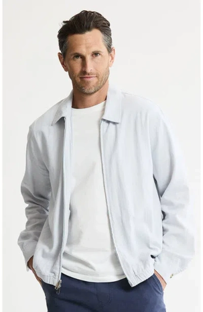 Jachs Linen Blend Zip Up Jacket In Blue