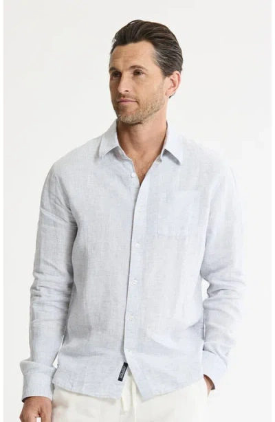 Jachs Linen Button-down Shirt In Gray
